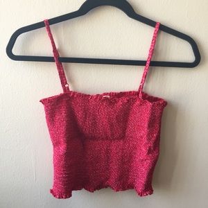 Brandy Melville Red Smocked Tank Top